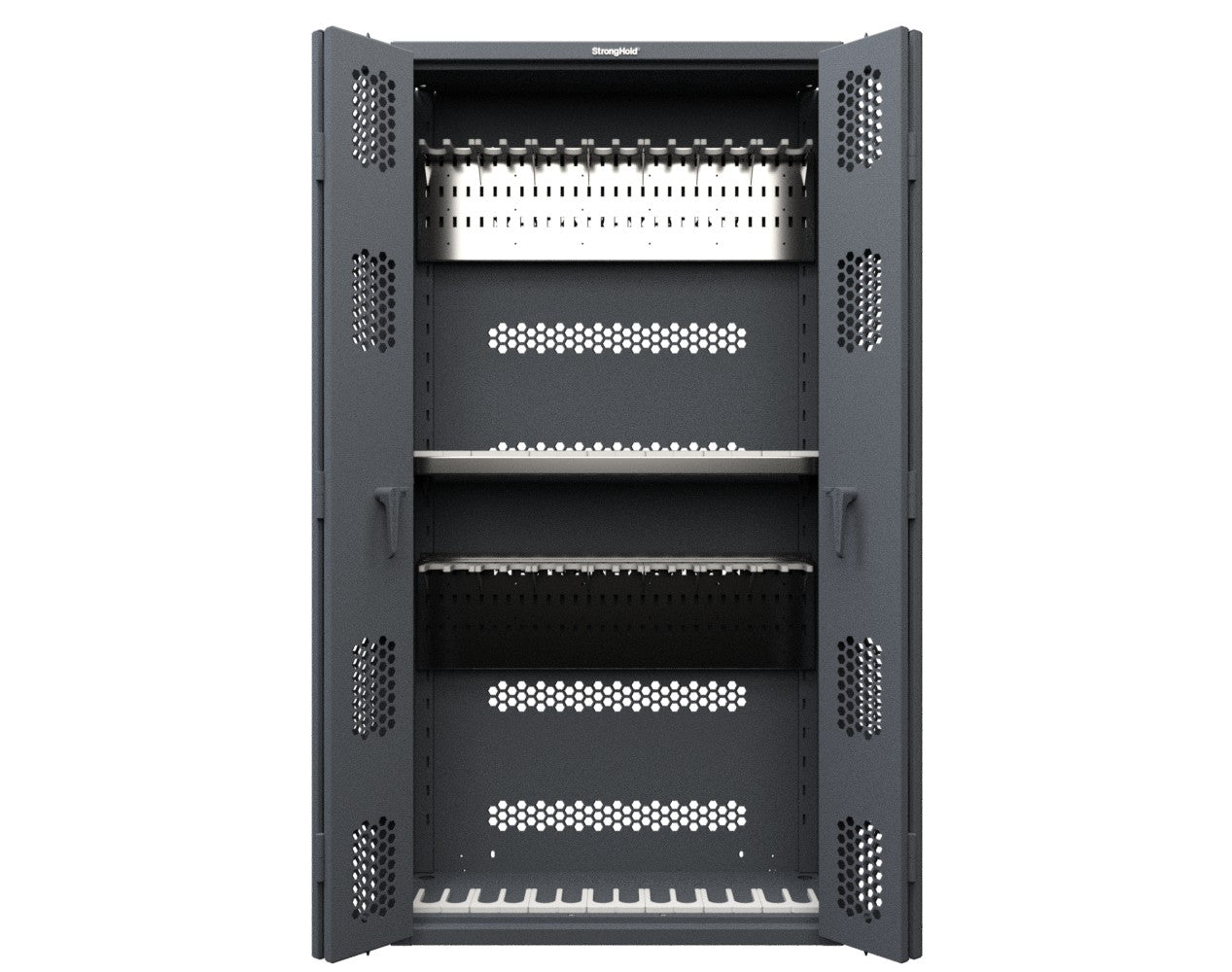 Modular Weapons Storage M4 Cabinet with Bi Fold Swing Doors  - 42 in. W x 16 1/2 in. D x 84 in. H