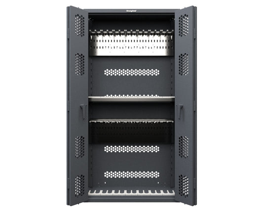 Modular Weapons Storage M4 Cabinet with Bi Fold Swing Doors  - 42 in. W x 16 1/2 in. D x 84 in. H