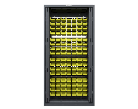 Modular Weapons Storage Bin Cabinet with Recessed Doors - 42 in. W x 16 1/2 in. D x 84 in. H