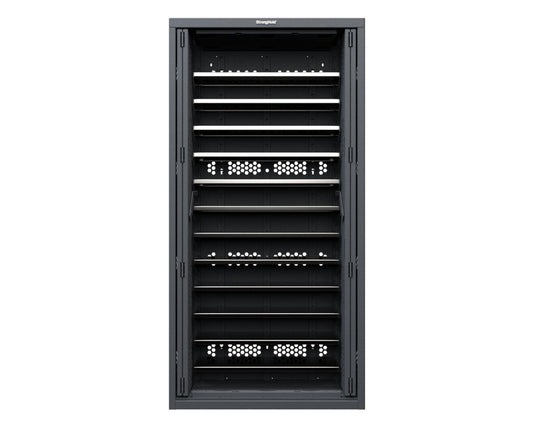Modular Weapons Storage Low Profile Shelf Cabinet with Recessed Doors - 42 in. W x 16 1/2 in. D x 84 in. H