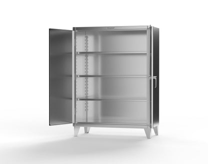 Extreme Duty 12 GA Stainless Steel Cabinet with 3 Shelves - 48 In. W x 24 In. D x 66 In. H - 45-243SS-NX