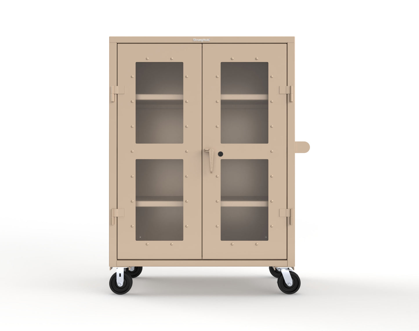 Extra Heavy Duty 14 GA Clearview Mobile Medical Cabinet with Cylinder Lock – 48 In. W x 24 In. D x 68 In. H -  45-LD-243-CL-CA-L-1019