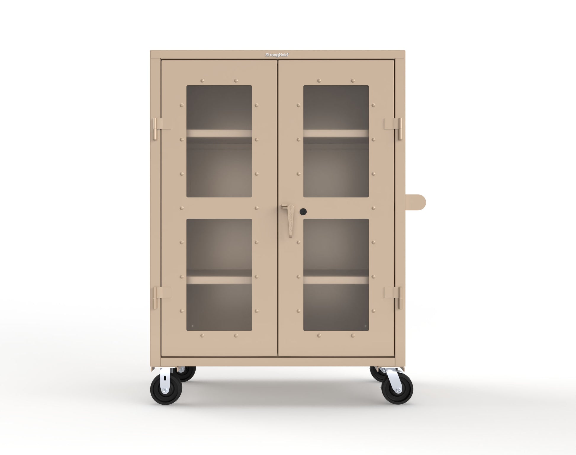 Extra Heavy Duty 14 GA Clearview Mobile Medical Cabinet with Cylinder Lock – 48 In. W x 24 In. D x 68 In. H -  45-LD-243-CL-CA-L-1019