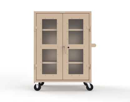 Extra Heavy Duty 14 GA Clearview Mobile Medical Cabinet with Cylinder Lock – 48 In. W x 24 In. D x 68 In. H -  45-LD-243-CL-CA-L-1019