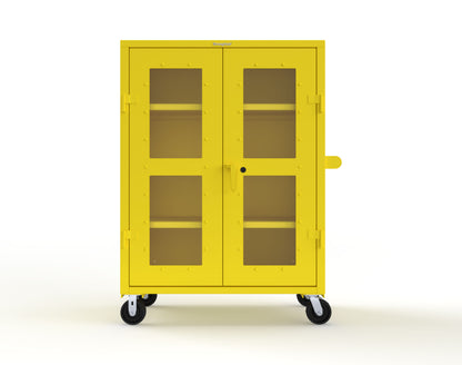 Extra Heavy Duty 14 GA Clearview Mobile Medical Cabinet with Cylinder Lock – 48 In. W x 24 In. D x 68 In. H -  45-LD-243-CL-CA-L-1021