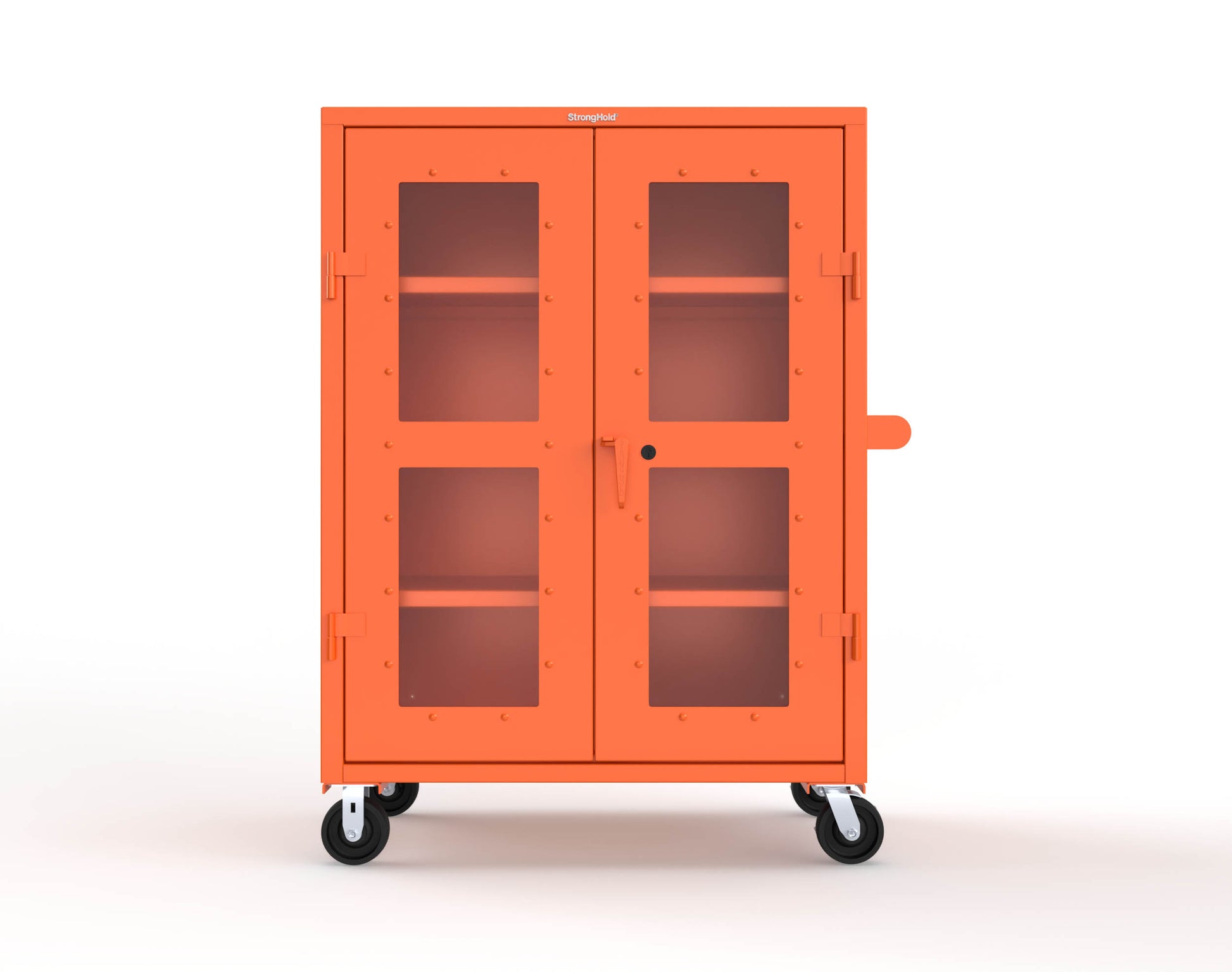 Extra Heavy Duty 14 GA Clearview Mobile Medical Cabinet with Cylinder Lock – 48 In. W x 24 In. D x 68 In. H -  45-LD-243-CL-CA-L-2009