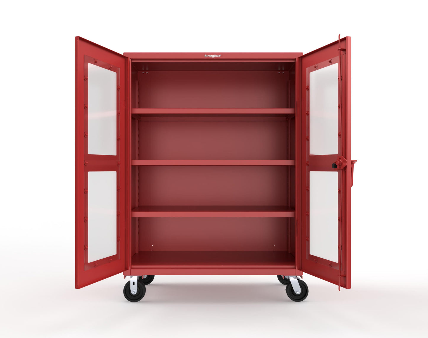 Extra Heavy Duty 14 GA Clearview Mobile Medical Cabinet with Cylinder Lock – 48 In. W x 24 In. D x 68 In. H -  45-LD-243-CL-CA-L-3001