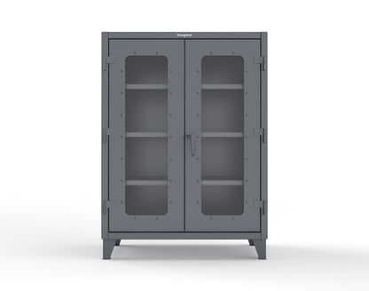 Extreme Duty 12 GA Scratch Resistant Clearview Cabinet with 3 Shelves - 48 In. W x 24 In. D x 66 In. H - 45-LD-243-SR-7024 - 45-LD-243-SR-7024