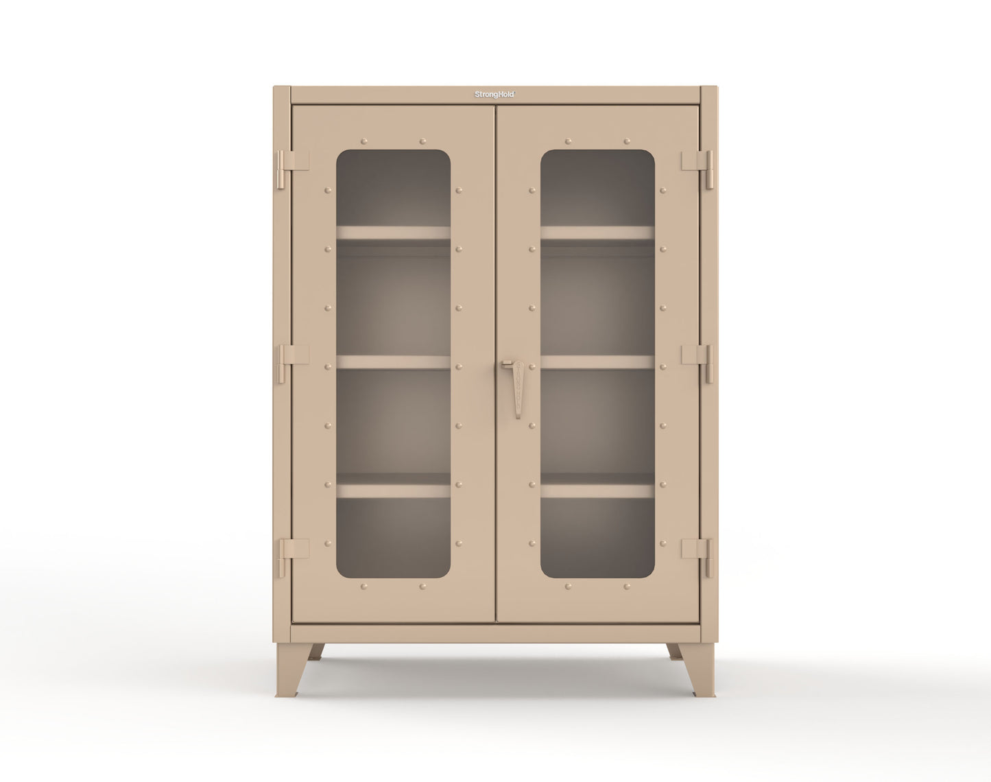 Extreme Duty 12 GA Scratch Resistant Clearview Cabinet with 3 Shelves - 48 In. W x 24 In. D x 66 In. H - 45-LD-243-SR-7024 - 45-LD-243-SR-1019