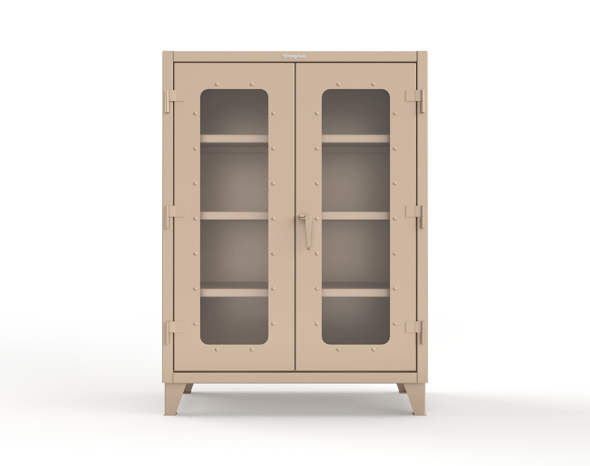 Extreme Duty 12 GA Scratch Resistant Clearview Cabinet with 3 Shelves - 48 In. W x 24 In. D x 66 In. H - 45-LD-243-SR-7024 - 45-LD-243-SR-1019