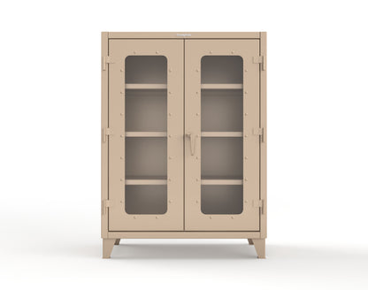 Extreme Duty 12 GA Scratch Resistant Clearview Cabinet with 3 Shelves - 48 In. W x 24 In. D x 66 In. H - 45-LD-243-SR-7024 - 45-LD-243-SR-1019