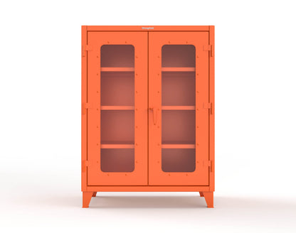 Extreme Duty 12 GA Scratch Resistant Clearview Cabinet with 3 Shelves - 48 In. W x 24 In. D x 66 In. H - 45-LD-243-SR-7024 - 45-LD-243-SR-2009
