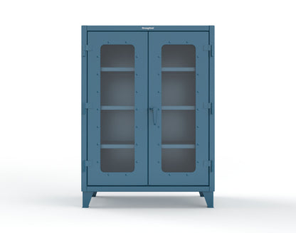 Extreme Duty 12 GA Scratch Resistant Clearview Cabinet with 3 Shelves - 48 In. W x 24 In. D x 66 In. H - 45-LD-243-SR-7024 - 45-LD-243-SR-5001