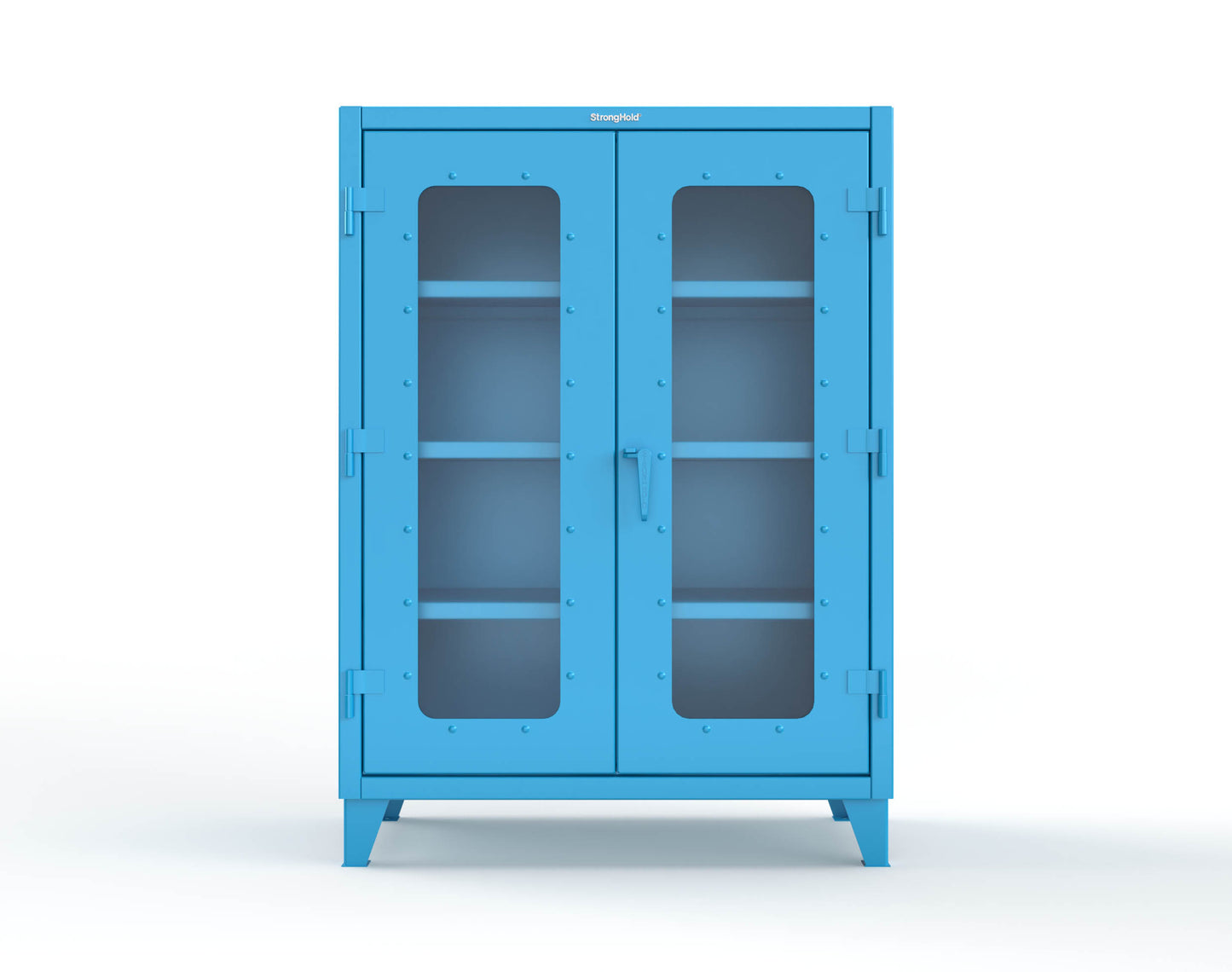 Extreme Duty 12 GA Scratch Resistant Clearview Cabinet with 3 Shelves - 48 In. W x 24 In. D x 66 In. H - 45-LD-243-SR-7024 - 45-LD-243-SR-5012