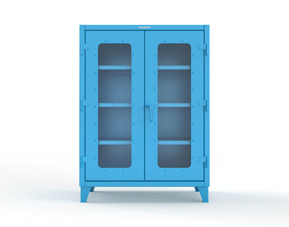 Extreme Duty 12 GA Scratch Resistant Clearview Cabinet with 3 Shelves - 48 In. W x 24 In. D x 66 In. H - 45-LD-243-SR-7024 - 45-LD-243-SR-5012