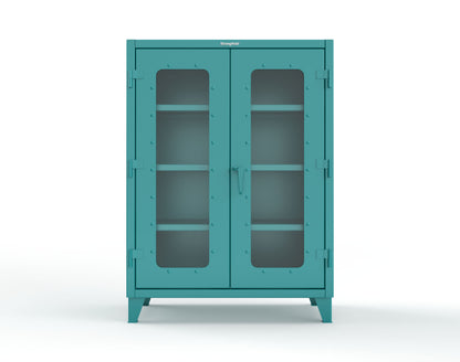 Extreme Duty 12 GA Scratch Resistant Clearview Cabinet with 3 Shelves - 48 In. W x 24 In. D x 66 In. H - 45-LD-243-SR-7024 - 45-LD-243-SR-5021