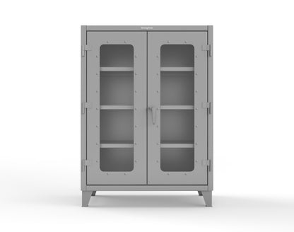 Extreme Duty 12 GA Scratch Resistant Clearview Cabinet with 3 Shelves - 48 In. W x 24 In. D x 66 In. H - 45-LD-243-SR-7024 - 45-LD-243-SR-7037