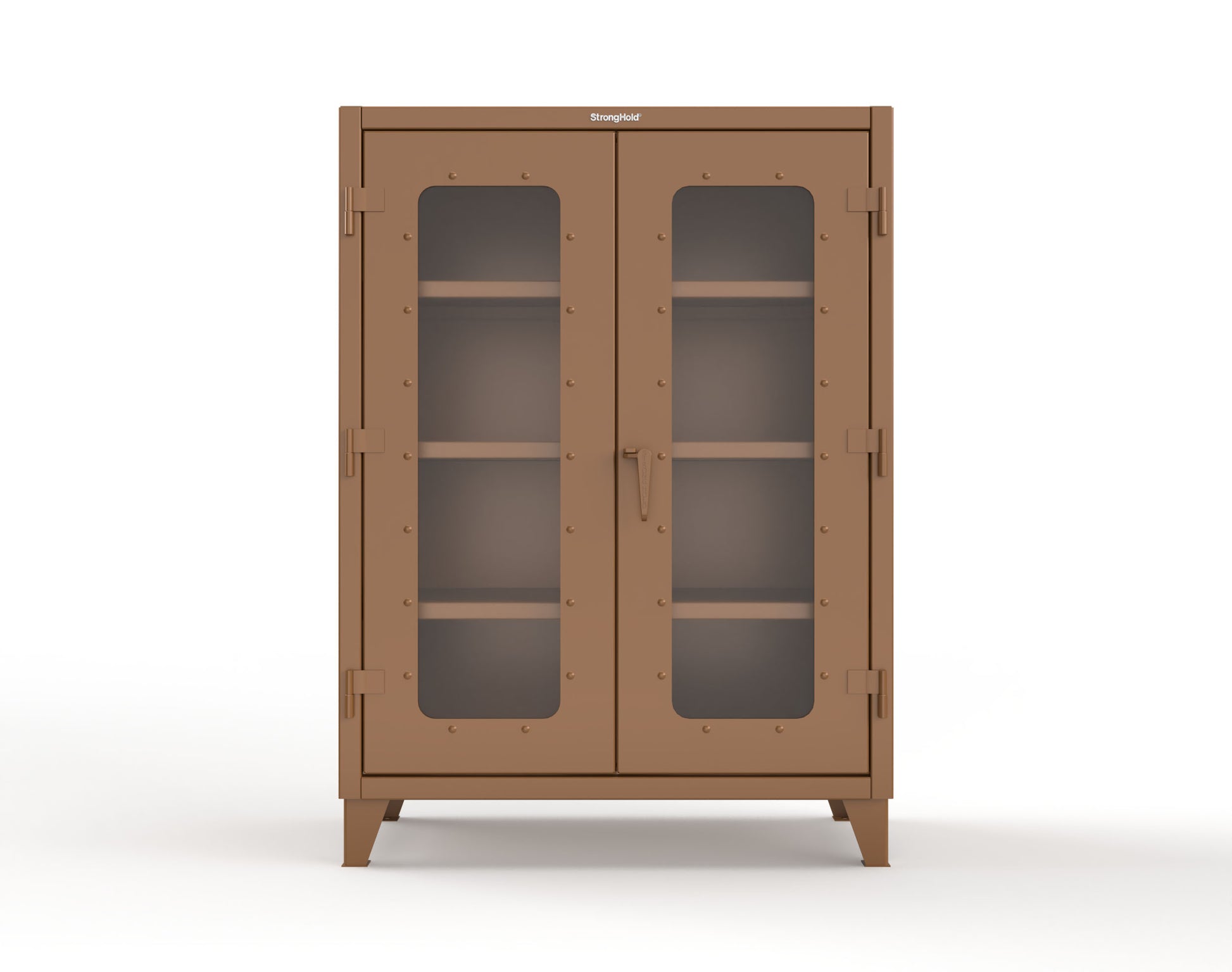 Extreme Duty 12 GA Scratch Resistant Clearview Cabinet with 3 Shelves - 48 In. W x 24 In. D x 66 In. H - 45-LD-243-SR-7024 - 45-LD-243-SR-8008