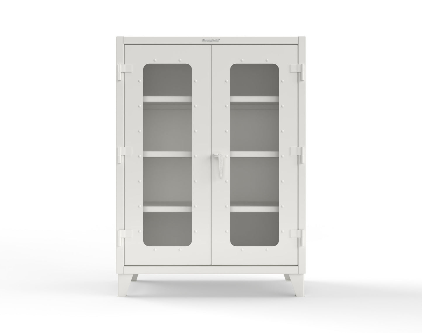 Extreme Duty 12 GA Scratch Resistant Clearview Cabinet with 3 Shelves - 48 In. W x 24 In. D x 66 In. H - 45-LD-243-SR-7024 - 45-LD-243-SR-9003