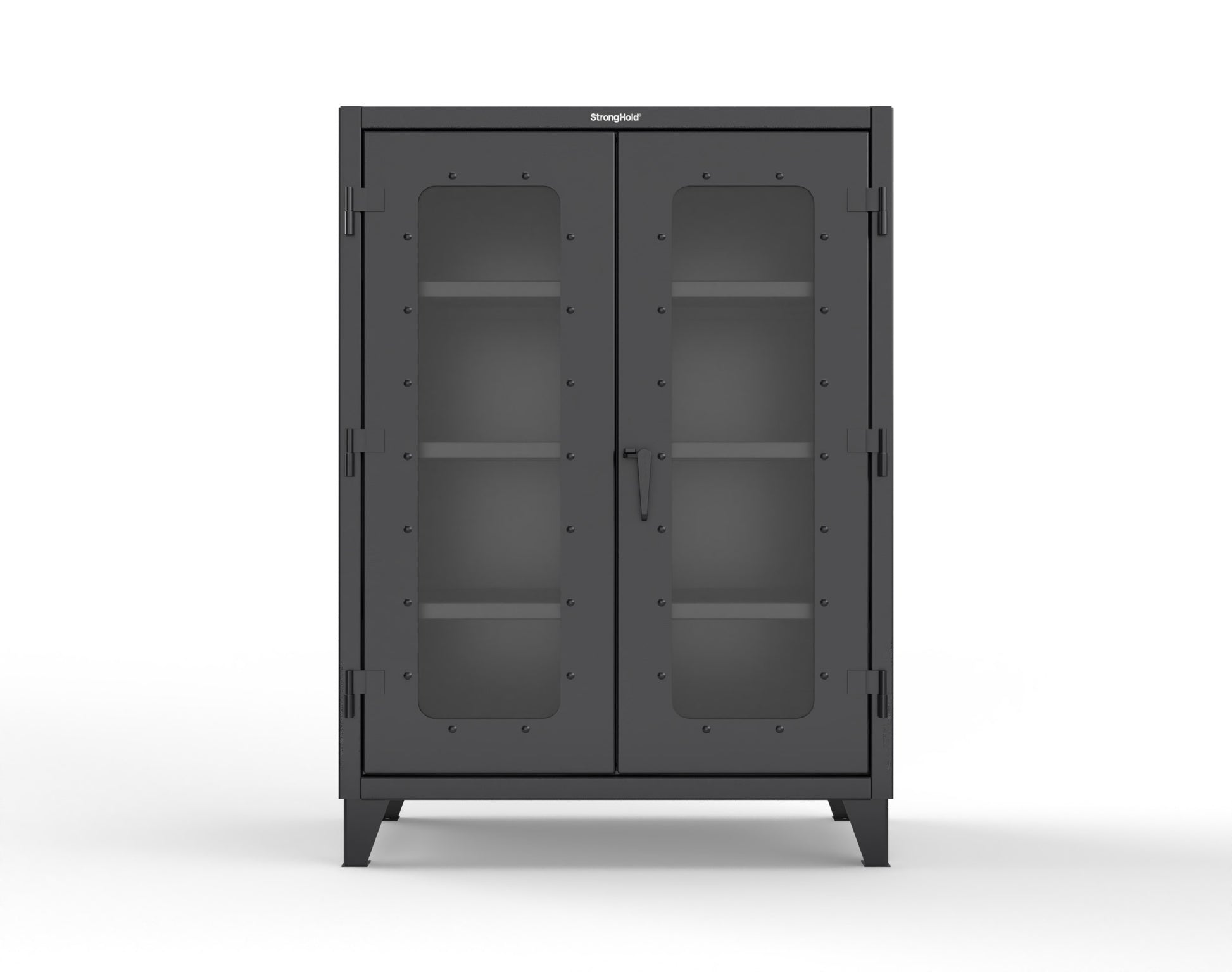 Extreme Duty 12 GA Scratch Resistant Clearview Cabinet with 3 Shelves - 48 In. W x 24 In. D x 66 In. H - 45-LD-243-SR-7024 - 45-LD-243-SR-9005