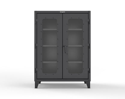 Extreme Duty 12 GA Scratch Resistant Clearview Cabinet with 3 Shelves - 48 In. W x 24 In. D x 66 In. H - 45-LD-243-SR-7024 - 45-LD-243-SR-9005