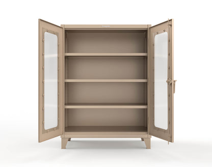 Extreme Duty 12 GA Scratch Resistant Clearview Cabinet with 3 Shelves - 48 In. W x 24 In. D x 66 In. H - 45-LD-243-SR-7024 - 45-LD-243-SR-1019