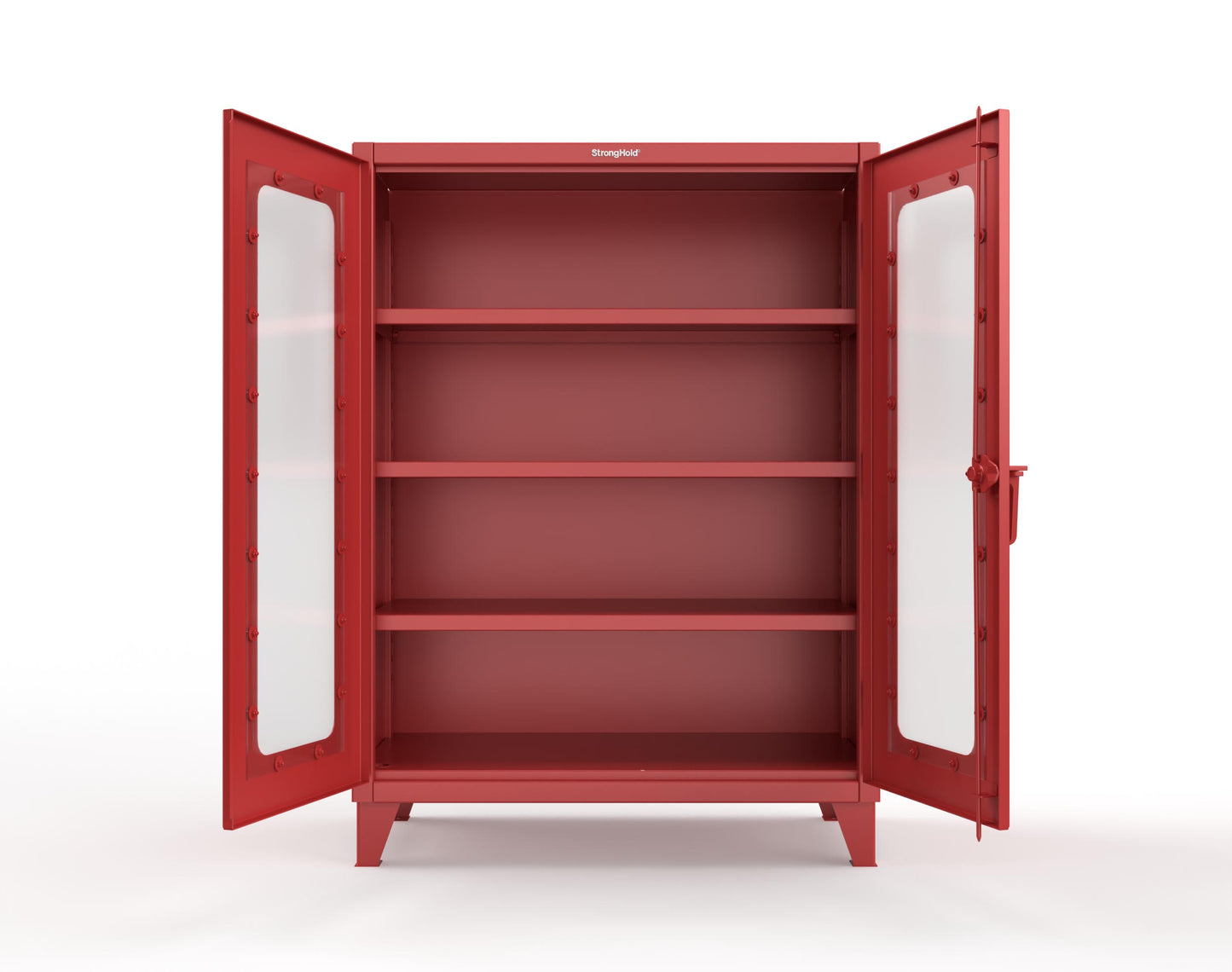 Extreme Duty 12 GA Scratch Resistant Clearview Cabinet with 3 Shelves - 48 In. W x 24 In. D x 66 In. H - 45-LD-243-SR-7024 - 45-LD-243-SR-3001