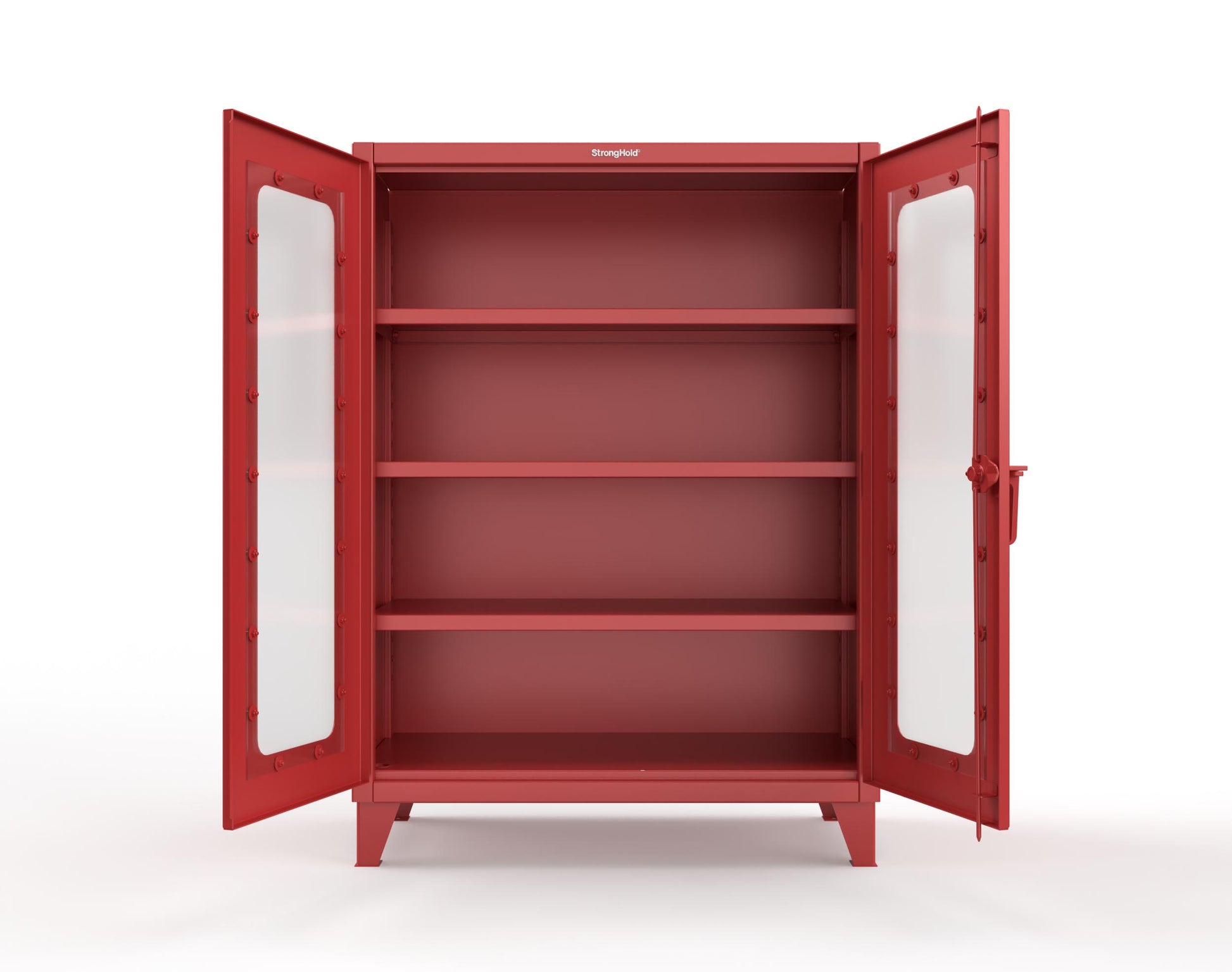 Extreme Duty 12 GA Scratch Resistant Clearview Cabinet with 3 Shelves - 48 In. W x 24 In. D x 66 In. H - 45-LD-243-SR-7024 - 45-LD-243-SR-3001