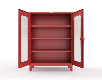 Extreme Duty 12 GA Scratch Resistant Clearview Cabinet with 3 Shelves - 48 In. W x 24 In. D x 66 In. H - 45-LD-243-SR-7024 - 45-LD-243-SR-3001