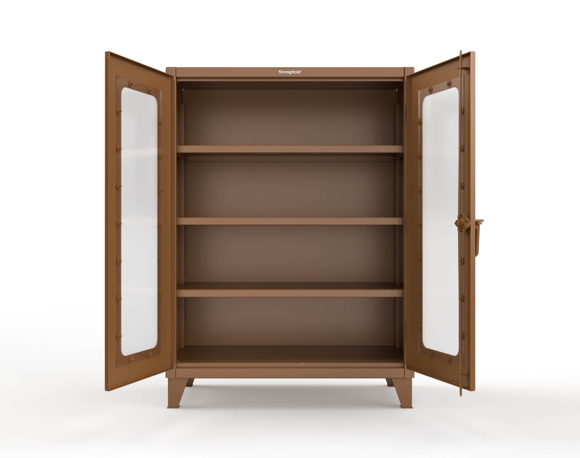 Extreme Duty 12 GA Scratch Resistant Clearview Cabinet with 3 Shelves - 48 In. W x 24 In. D x 66 In. H - 45-LD-243-SR-7024 - 45-LD-243-SR-8008