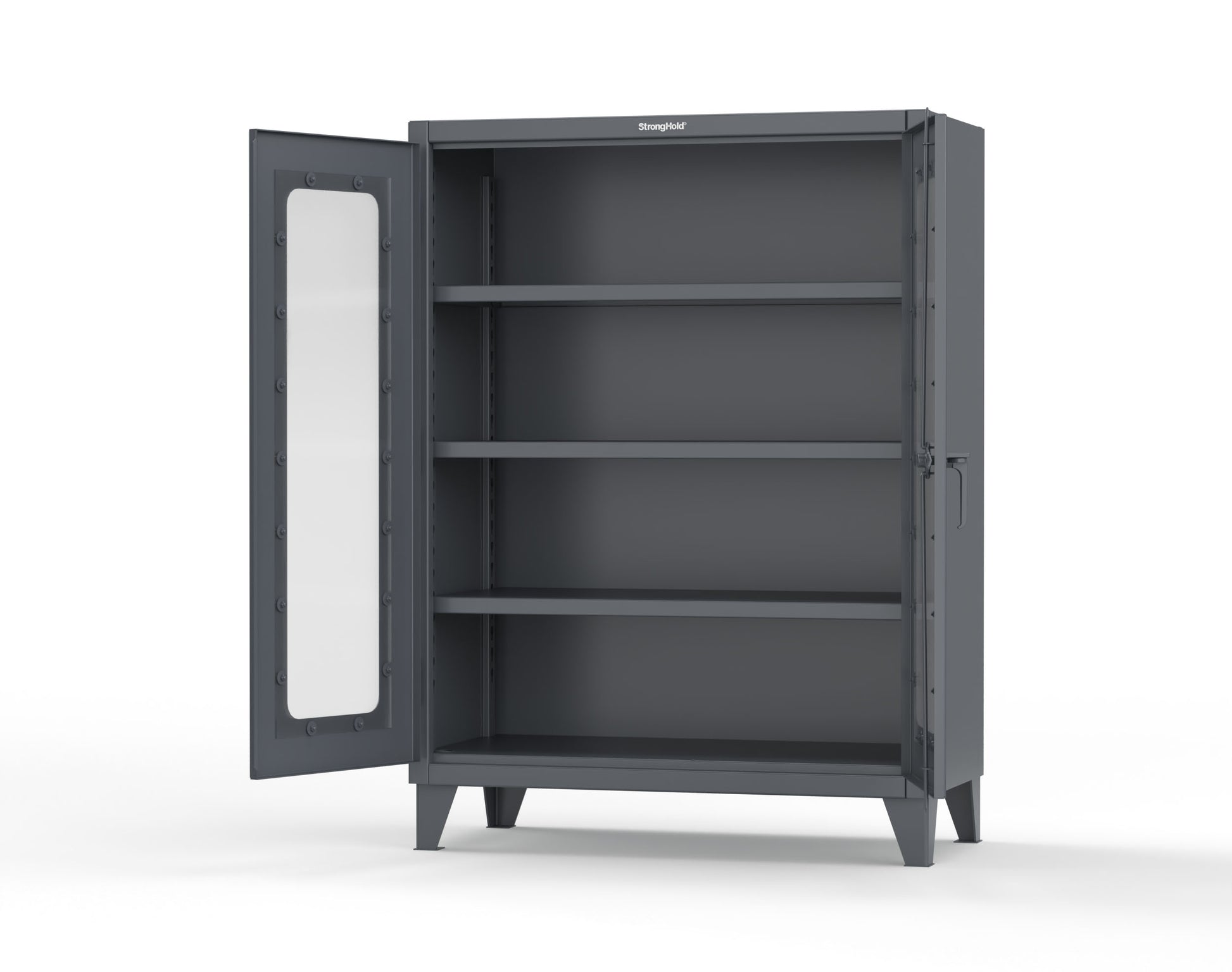 Extreme Duty 12 GA Scratch Resistant Clearview Cabinet with 3 Shelves - 48 In. W x 24 In. D x 66 In. H - 45-LD-243-SR-7024 - 45-LD-243-SR-7024