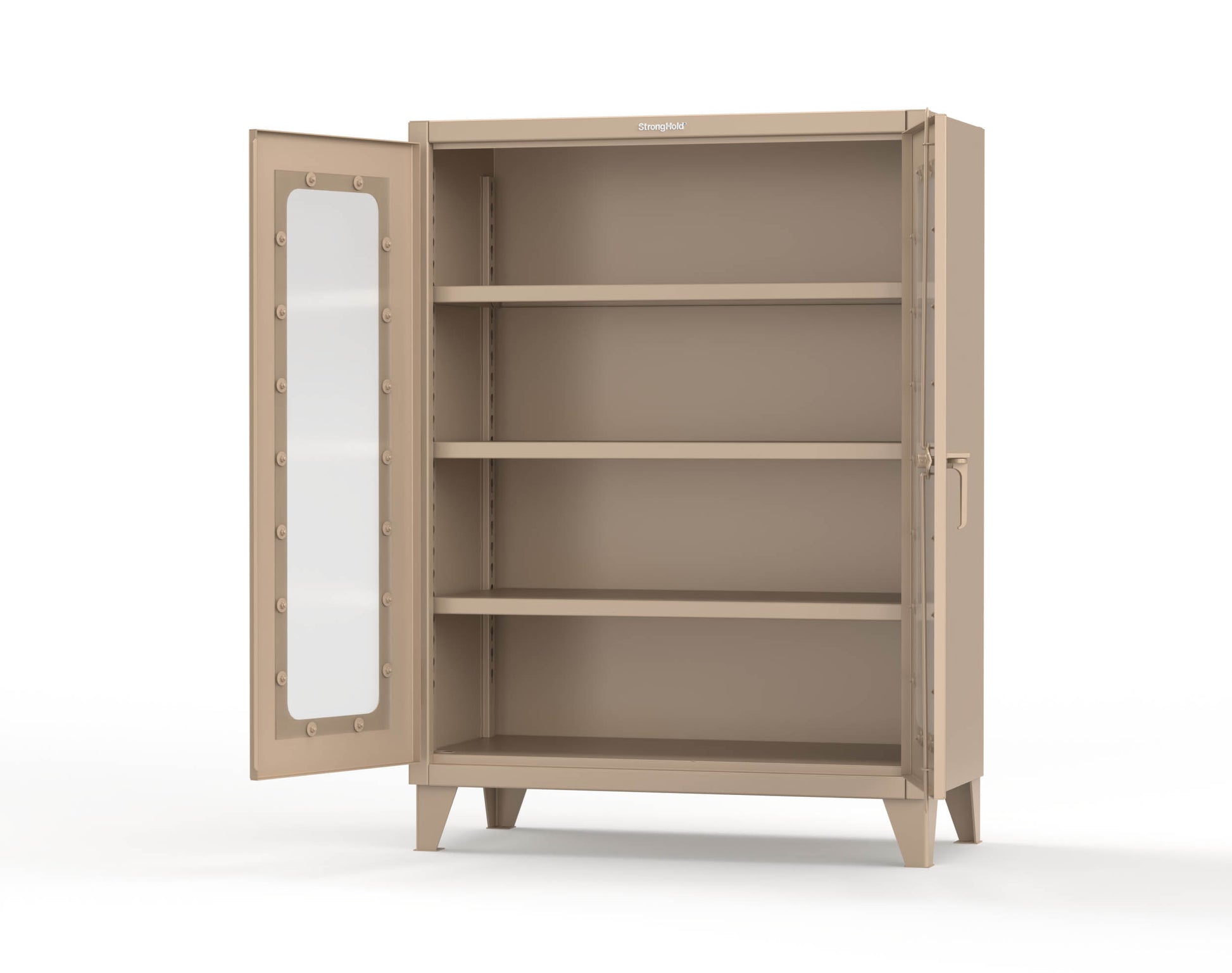Extreme Duty 12 GA Scratch Resistant Clearview Cabinet with 3 Shelves - 48 In. W x 24 In. D x 66 In. H - 45-LD-243-SR-7024 - 45-LD-243-SR-1019