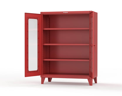 Extreme Duty 12 GA Scratch Resistant Clearview Cabinet with 3 Shelves - 48 In. W x 24 In. D x 66 In. H - 45-LD-243-SR-7024 - 45-LD-243-SR-3001