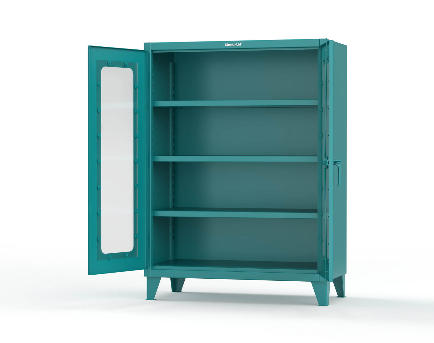 Extreme Duty 12 GA Scratch Resistant Clearview Cabinet with 3 Shelves - 48 In. W x 24 In. D x 66 In. H - 45-LD-243-SR-7024 - 45-LD-243-SR-5021