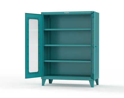 Extreme Duty 12 GA Scratch Resistant Clearview Cabinet with 3 Shelves - 48 In. W x 24 In. D x 66 In. H - 45-LD-243-SR-7024 - 45-LD-243-SR-5021