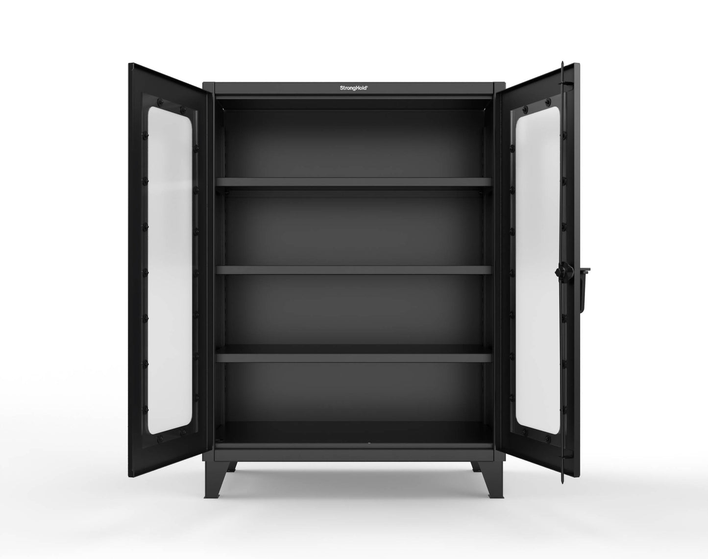 Extreme Duty 12 GA Clearview Cabinet with 3 Shelves - 48 In. W x 24 In. D x 66 In. H - 45-LD-243-9005