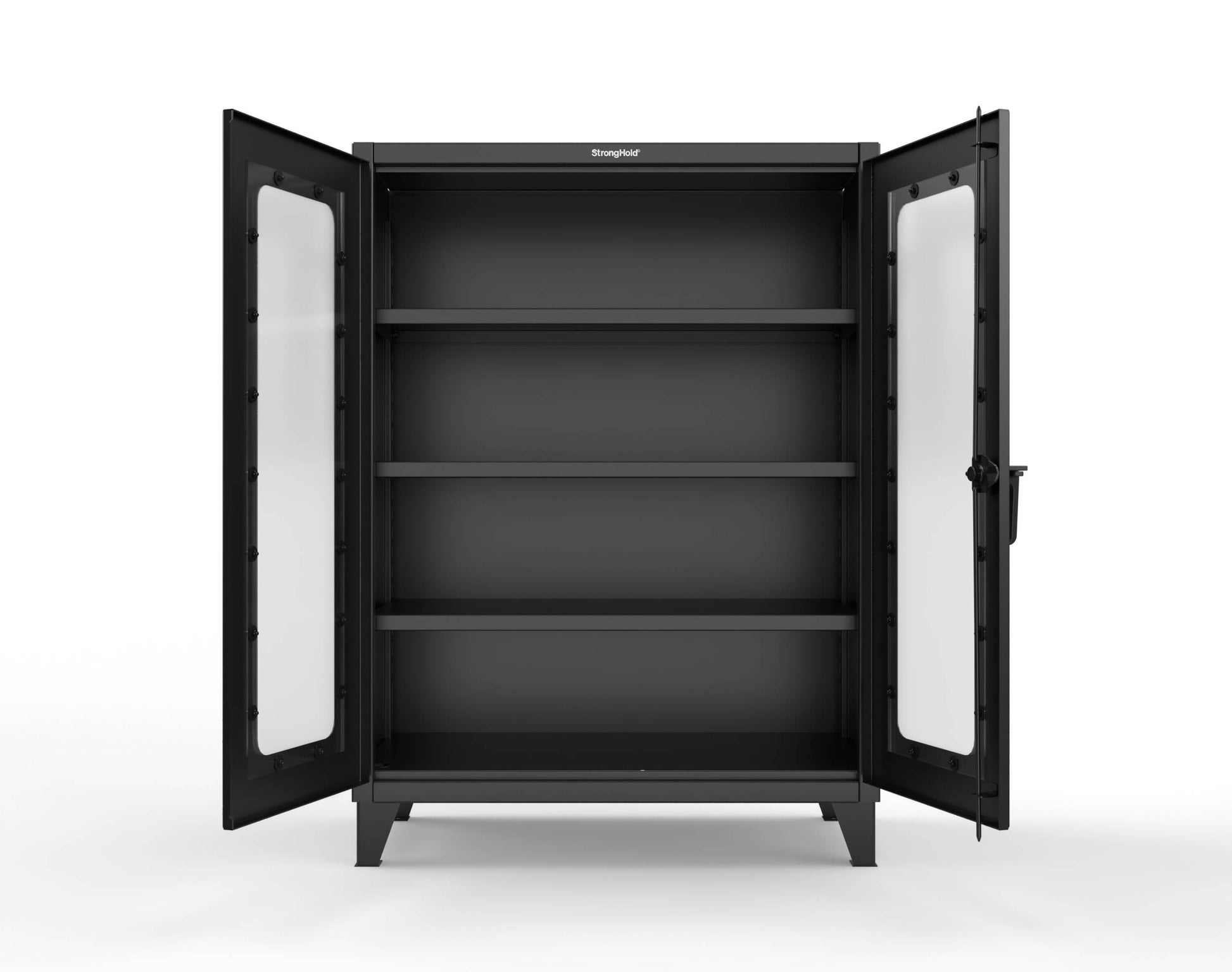 Extreme Duty 12 GA Clearview Cabinet with 3 Shelves - 48 In. W x 24 In. D x 66 In. H - 45-LD-243-9005