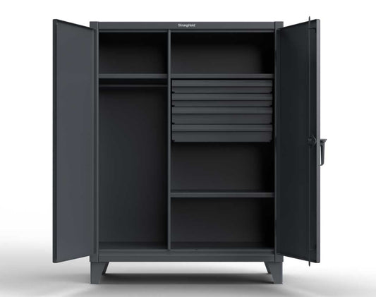 Extreme Duty 12 GA Uniform Cabinet with 4 Drawers, 3 Shelves - 48 In. W x 24 In. D x 66 In. H