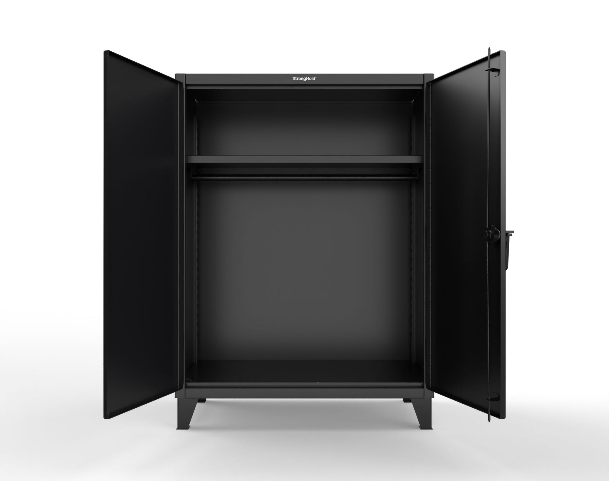 Extreme Duty 12 GA Uniform Cabinet with Hanger Rod, 1 Shelf - 48 In. W x 24 In. D x 66 In. H - 45-WR-241-9005