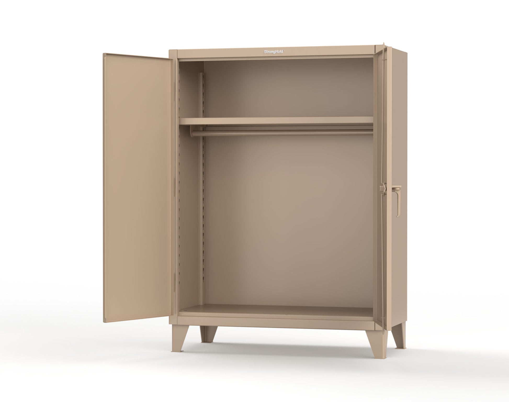 Extreme Duty 12 GA Uniform Cabinet with Hanger Rod, 1 Shelf - 48 In. W x 24 In. D x 66 In. H - 45-WR-241-1019