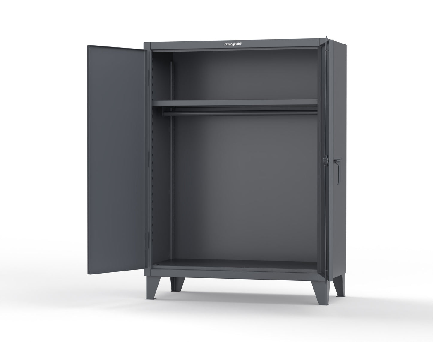 Extreme Duty 12 GA Uniform Cabinet with Hanger Rod, 1 Shelf - 48 In. W x 24 In. D x 66 In. H - 45-WR-241-7024