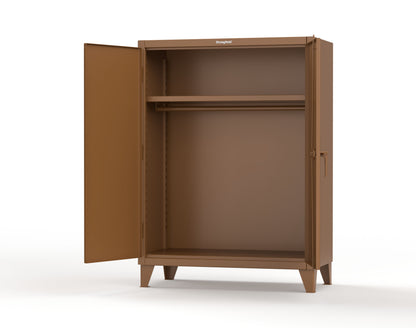 Extreme Duty 12 GA Uniform Cabinet with Hanger Rod, 1 Shelf - 48 In. W x 24 In. D x 66 In. H - 45-WR-241-8008