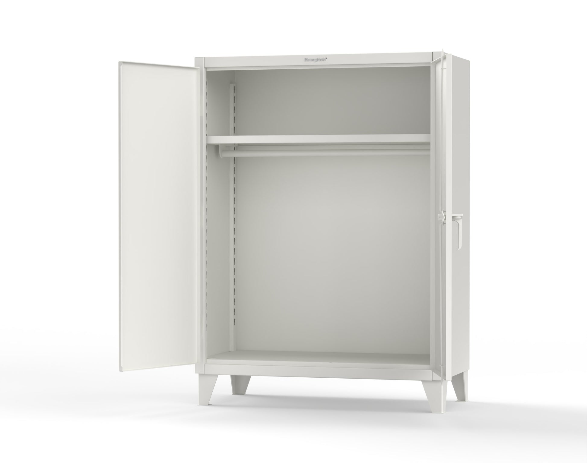 Extreme Duty 12 GA Uniform Cabinet with Hanger Rod, 1 Shelf - 48 In. W x 24 In. D x 66 In. H - 45-WR-241-9003