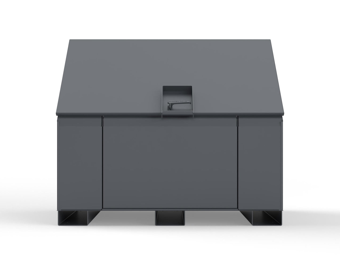 Extreme Duty 12 GA Job Site Box with Lift-Up Lid, Ramp, 3 Shelves - 60 In. W x 36 In. D x 48 In. H - 453UJB-RAMP-7024
