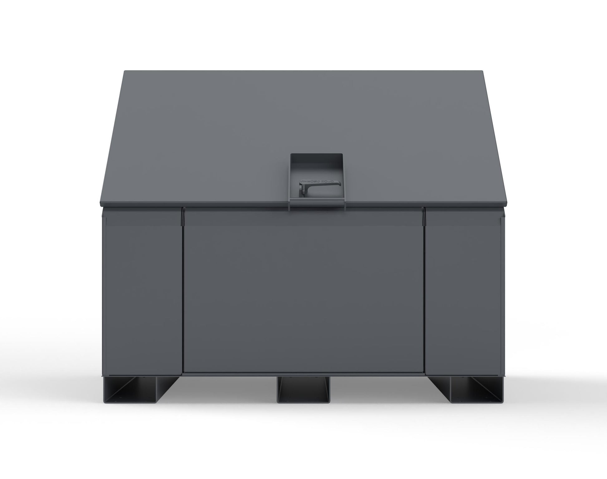 Extreme Duty 12 GA Job Site Box with Lift-Up Lid, Ramp, 3 Shelves - 60 In. W x 36 In. D x 48 In. H - 453UJB-RAMP-7024