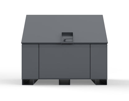 Extreme Duty 12 GA Job Site Box with Lift-Up Lid, Ramp, 3 Shelves - 60 In. W x 36 In. D x 48 In. H - 453UJB-RAMP-7024