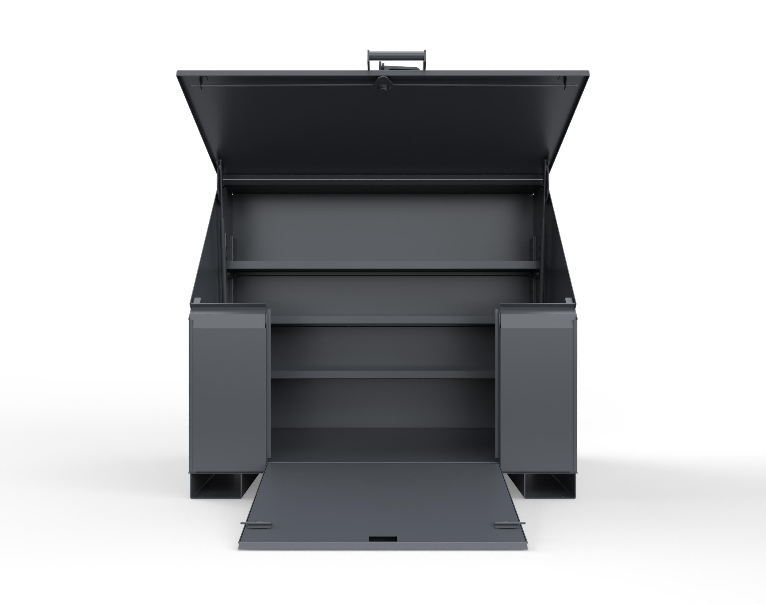 Extreme Heavy Duty 12 GA Job Storage Site Box with Ramp & Lift-Up