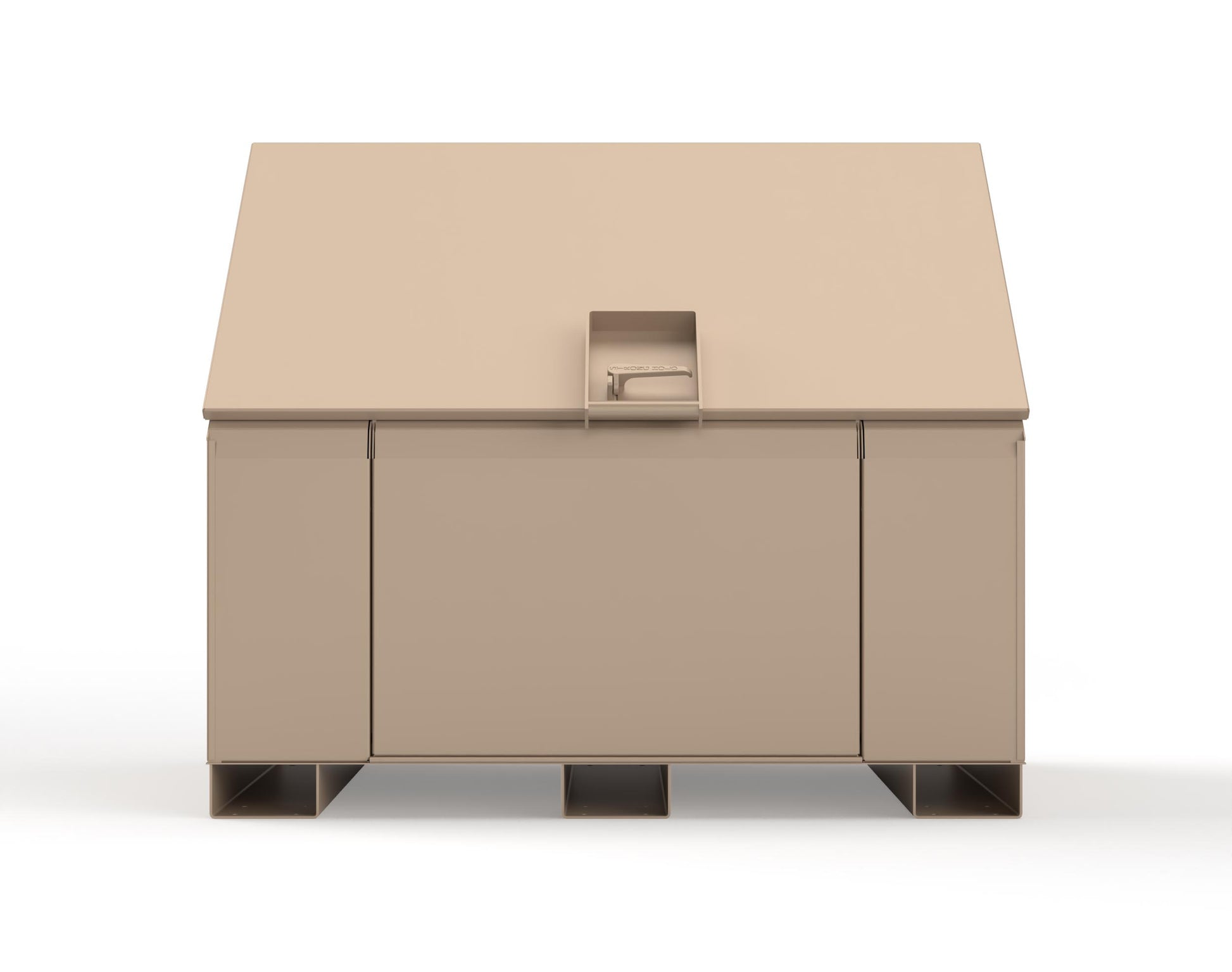Extreme Duty 12 GA Job Site Box with Lift-Up Lid, Ramp, 3 Shelves - 60 In. W x 36 In. D x 48 In. H - 453UJB-RAMP-1019