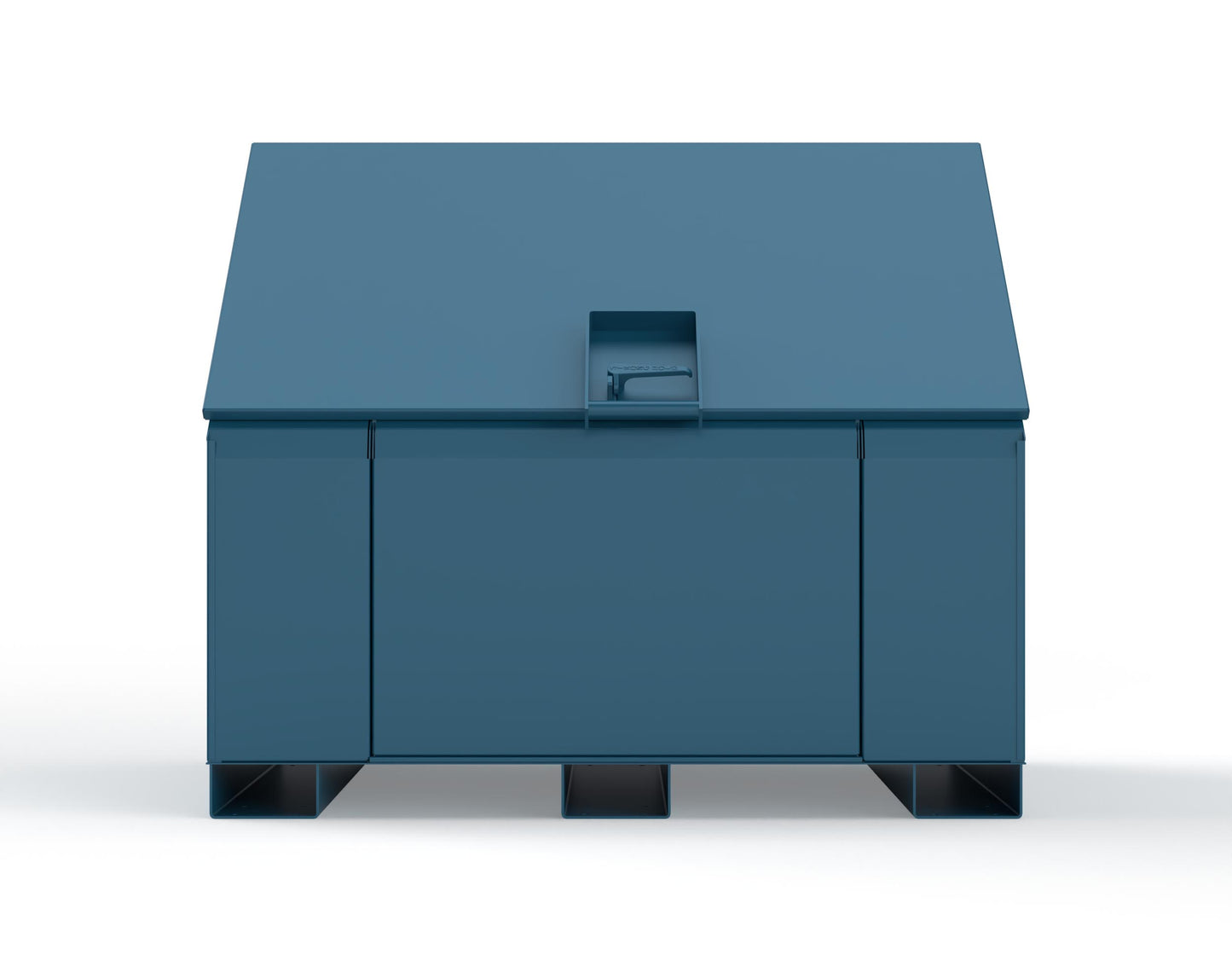 Extreme Duty 12 GA Job Site Box with Lift-Up Lid, Ramp, 3 Shelves - 60 In. W x 36 In. D x 48 In. H - 453UJB-RAMP-5001