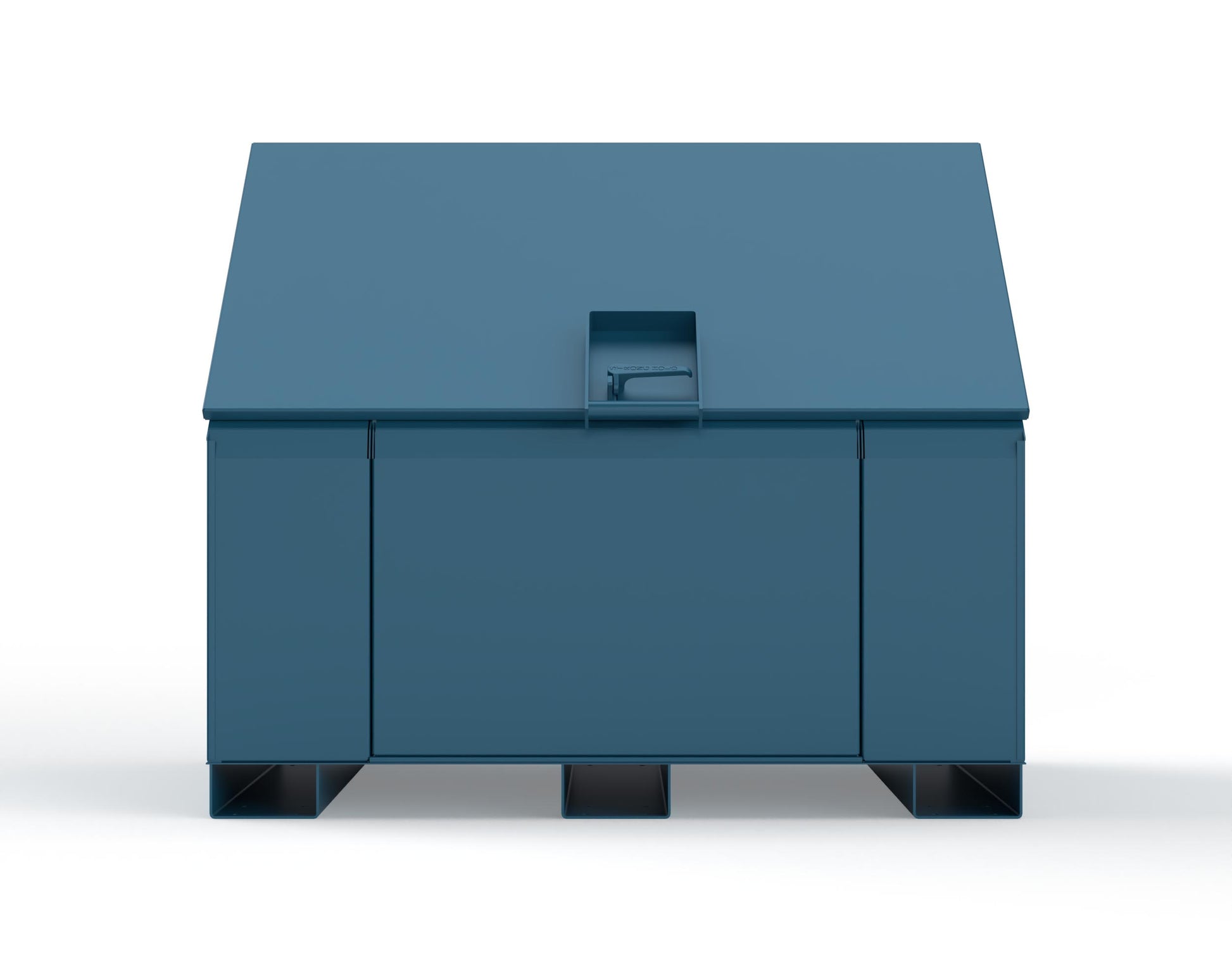 Extreme Duty 12 GA Job Site Box with Lift-Up Lid, Ramp, 3 Shelves - 60 In. W x 36 In. D x 48 In. H - 453UJB-RAMP-5001